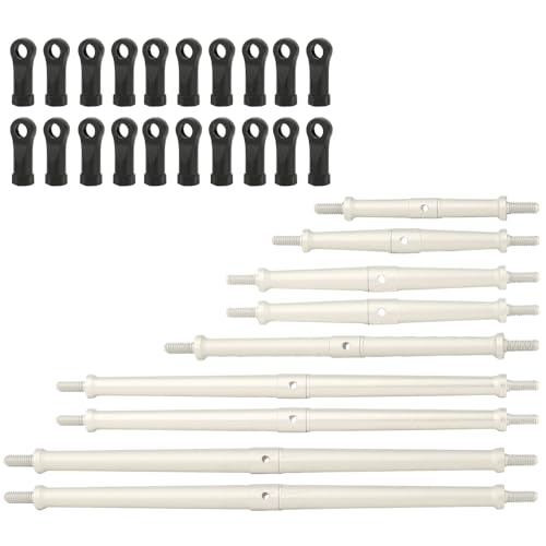9pcs/lot Aluminum Alloy Link Rod Chassis Kit Linkage for 1/10 RC Car Axial SCX10 III JT Gladiator RC Crawler Upgrade Part (Silver)