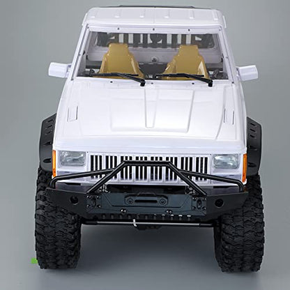 RC Crawler Body Cab & Back-Half Cage Body Shell for 1/10 RC Crawler TRX4 SCX10 90046 AT4 GEN 8 Scout II (White) - color: White