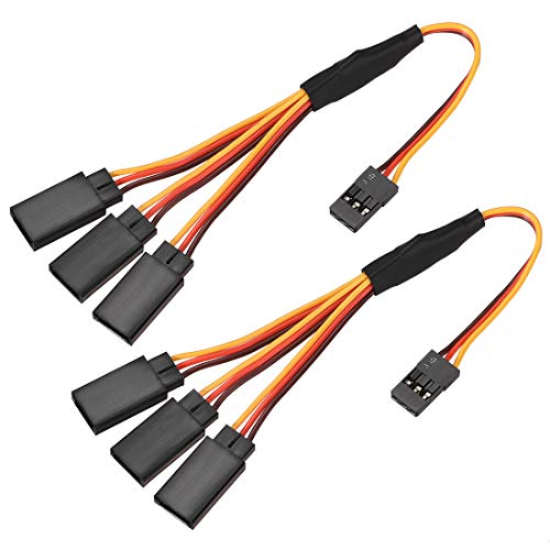 uxcell RC Products 4 Way Servo Wire Extension Cord 30 Core 220mm 3 Pin in Brown/Red/Yellow 2pcs