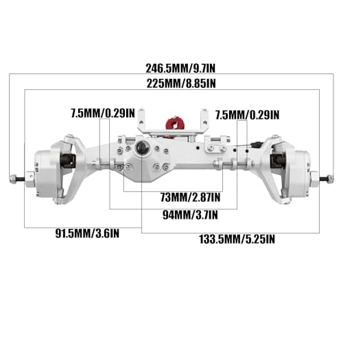1/10 RC Crawler All Metal Front and Rear Portal Axle for Axial Capra 1.9 UTB Buggy F9 CNC Machined 7075 Aluminum Integrated (Silver) - color: Silver
