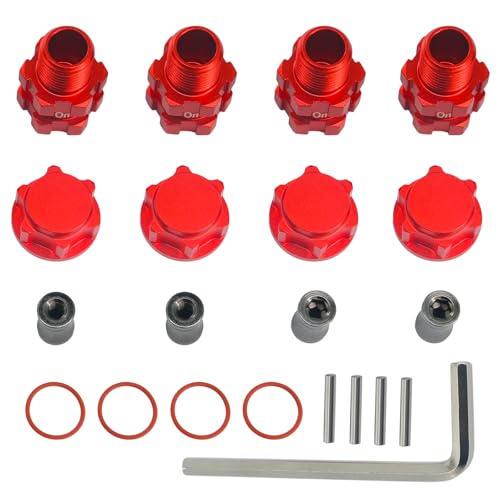 Rc Wheel Hex 10mm Extended Hub Drive 14mm to 17mm for Arrma 1/10 3S Senton/Granite/Vorteks/Infraction/Big Rock/Vendetta - color: Red