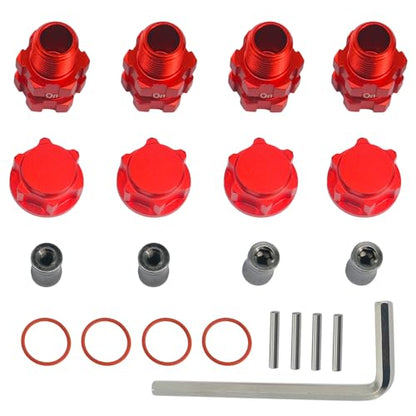 Rc Wheel Hex 10mm Extended Hub Drive 14mm to 17mm for Arrma 1/10 3S Senton/Granite/Vorteks/Infraction/Big Rock/Vendetta - color: Red