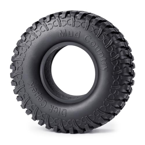 4PCS 1.9inch Rubber Tyre 100mm OD Wheels Tire Off Road Mud Wheel Tires Rubber Terrain Crawler Tyre for 1/10 TRX-4 Axial SCX10 90047 D90 D110 TF2 RC Crawler Car Replacement Upgrade Part