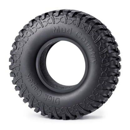 4PCS 1.9inch Rubber Tyre 100mm OD Wheels Tire Off Road Mud Wheel Tires Rubber Terrain Crawler Tyre for 1/10 TRX-4 Axial SCX10 90047 D90 D110 TF2 RC Crawler Car Replacement Upgrade Part