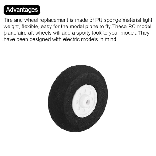 MECCANIXITY 8Pcs RC Airplane Wheels 32mm / 1.26" OD Aircraft Sponge Tire Tail Airplanes Foam Wheel Replacement for DIY Model Plane Helicopter - size: 32mm / 1.26" OD