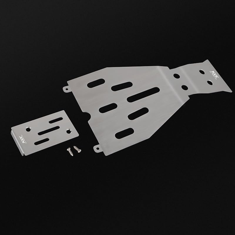 KYX Racing Stainless Steel Chassis Protective Plate Skid Plate Guard Upgrades Parts Accessories for 1/10 RC Crawler Car Traxxas F150 Raptor R