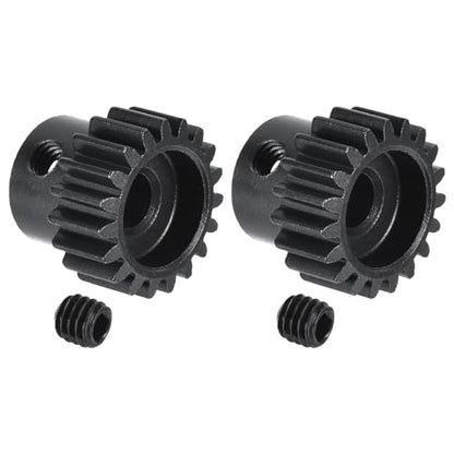MECCANIXITY 2Pcs RC 32P Hardened Pinion Gear 5mm Shaft 19T Motor Gears Carbon Steel for RC Car Boat Drone - style: 19T