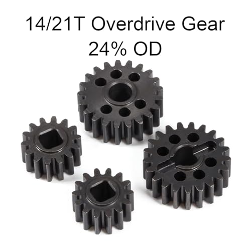 Heat Treated Steel 15T/20T Portal Overdrive Gear 36% OD 12T/23T Standard Gear for Axial 1/10 Capra F9 SCX10 III AR45 Portal Axle (14T 21T) - color: 14t 21t