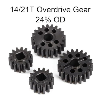Heat Treated Steel 15T/20T Portal Overdrive Gear 36% OD 12T/23T Standard Gear for Axial 1/10 Capra F9 SCX10 III AR45 Portal Axle (14T 21T) - color: 14t 21t