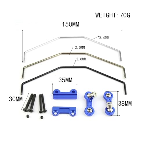 RC Car Upgrade Parts for Traxxas for X-Maxx XMAXX 1/5 Metal Front and Rear Sway Bar Anti Roll Bar Kit RC Car Upgrades Parts Accessories - size: 1set