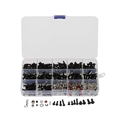 500PCS Universal RC Car Screws Box Kit Screws Hardware Fasteners Assortment Set Compatible with Axial traxxas HSP SCX10 TRX4 Redcat HPI Arrma Losi 1/8 1/10 1/12 1/16 Scale RC Cars