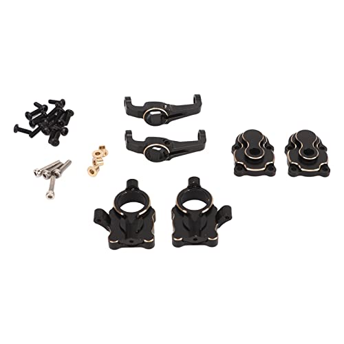 RC Steering Knuckles, Brass Upgrade for Durability and Precision, Axle Gear Cover Hub Carrier Set for 1/24 Scale Off-Road Crawlers, RC Enthusiasts in Rock Crawling, Trail Driving, and Competition Use