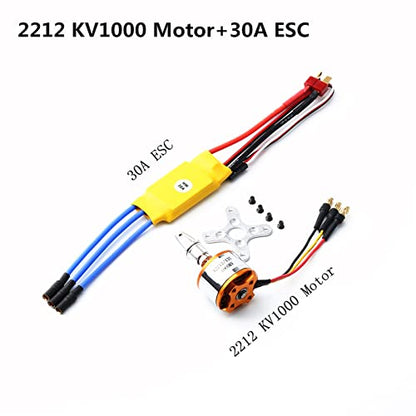 GoolRC 2212 1000KV Brushless Motor 30A ESC with T Plug 3.5mm Banana Connectors for RC Plane Helicopter Electronic Speed Controller - size: 1000kv with esc