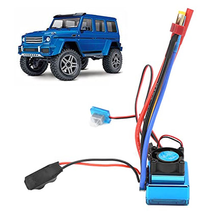 80A Brushless ESC Electric Speed Controller, Waterproof Brushless ESC for 1/10 1/12 RC Car and Boat, Sensorless Compatible with Cooling Fan Removal for Underwater Use
