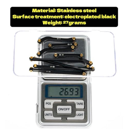 High Clearance 4 Links Set for SCX24 90081, Steel Links Set, Upgrade Parts for SCX24 Deadbolt, Betty B17, Axial 1/24 RC Crawler Car Upgrade Accessories, 8Pcs, Black - size: For Deadbolt