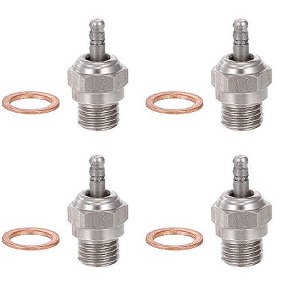 Globact 4pcs 70117 Hot Glow Plug N3 No. #3 Spark Nitro Engine Parts Replace OS for Traxxas Kyosho HSP HPI Redcat 1/8 1/10 RC Car Truck Buggy | 4pcs 70117 Hot Glow Plug N3 Spark Nitro Engine Parts Replace for Traxxas Kyosho HSP HPI Redcat 1/8 1/10 RC Car T
