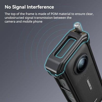 SMALLRIG Cage for Insta360 X4, Aluminum Protective Case for Insta 360 X4 with Silicone Lens Cover, Built-in Cold Shoe and 1/4"-20 Anti-Deflection Threaded Hole - 4278 - style: for Insta360 X4