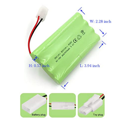 9.6V 2400mAh NiMH AA Rechargeable Battery Pack, 8S AA RC Battery with KET 2P Connector & USB Charging Cable for RC Car, RC Battle Tank, RC Boat