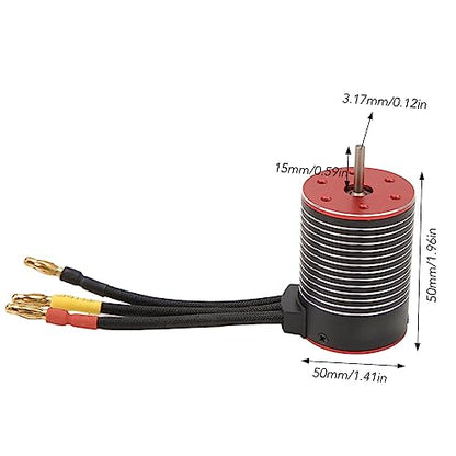 120A Brushless Motor ESC Set, Professional High Torsion 3650 Brushless Motor 120A ESC Combo Set for 1/10 Scale RC Cars, Compatible with HSP Axial SCX10 D90 HPI - size: 5200KV