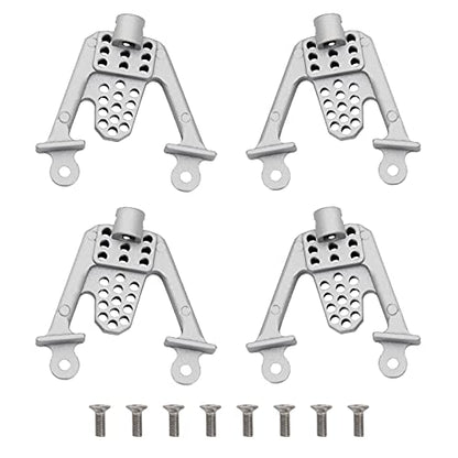 ShareGoo Aluminum Alloy Front Rear Shock Tower Bracket Mount Damper Hoops Compatible with Axial SCX10 1/10 Scale RC Crawlers Car (Silver) - color: Silver