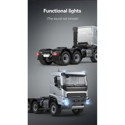 1/14 6x4 RC Heavy-Duty Cargo Tractor Truck, 2.4G Full-Proportional 2.5KM/H RWD RC Semi Truck with Lights, Remote Control Semi-Trailer Truck RC Construction Vehicle Gift -RTR - style: 1/14 6x4 RC TractorTruck