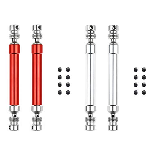 2 Set Metal CVD Drive Shaft 110-160Mm for 1/10 RC Rock Crawler SCX10 90046 Trx4,Red & Silver