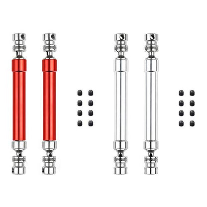 2 Set Metal CVD Drive Shaft 110-160Mm for 1/10 RC Rock Crawler SCX10 90046 Trx4,Red & Silver