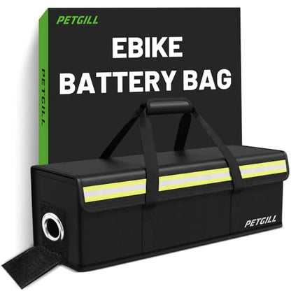 E-Bike Battery Safe Bag Explosionproof - Large Capacity Fireproof Lipo Bag for Ebike Battery Charging and Storage (M 16.1x5.5x5.1Inches) - size: M 16.1x5.5x5.1Inch
