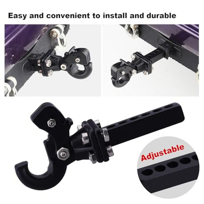 Hobbypark Metal Scale Trailer Hitch Tow Hook Drop Hitch Receiver for 1/10 RC Crawler Traxxas TRX4 Axial SCX10 Rear Bumper Parts (Black)