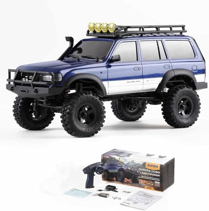 FCX18S FMS RC Crawler Toyota Cruiser 1/18 LC80 S Offroad Trucks 4X4 RC Rock Crawler with LED Lights for Adults (Blue) - color: Blue