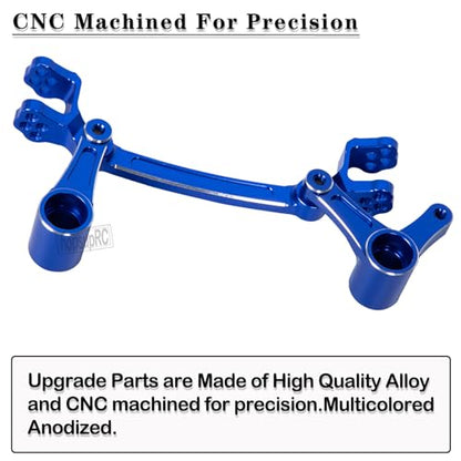 Aluminum Steering Bellcranks Servo Saver Upgrades Part for 1/8 Mojave 4X4 4S BLX RC Car,Drag Link Set w/Bearings Hops Up,Replaces ARA340200 Blue - color: Blue(steering)