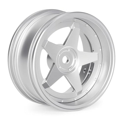 4pcs RC 1/10 Aluminum On Road Wheel Rims Hex 12mm Adjustable Offset for 1:10 RC On Road Drift Touring Street Car (Silver) - color: Silver