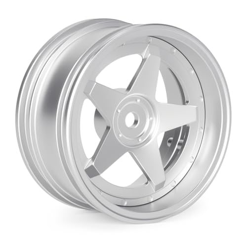 4pcs RC 1/10 Aluminum On Road Wheel Rims Hex 12mm Adjustable Offset for 1:10 RC On Road Drift Touring Street Car (Silver) - color: Silver