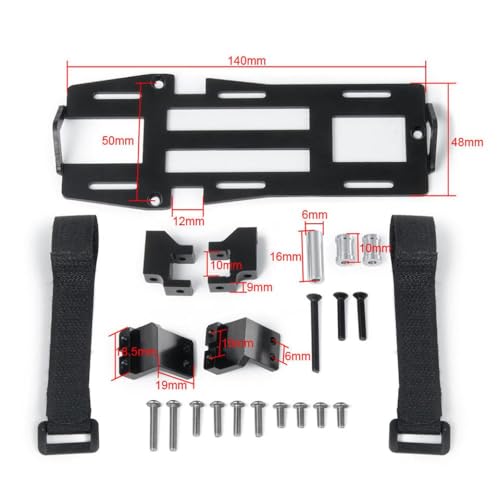 RC Crawler Battery Mounting Plate Tray Set 1/10 Scale Metal Forward Mount Kit Compatible with