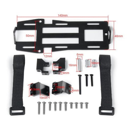 RC Crawler Battery Mounting Plate Tray Set 1/10 Scale Metal Forward Mount Kit Compatible with