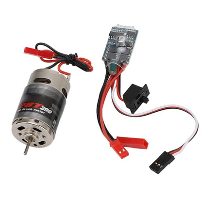 RC Car Brushed Motor 30A JST Plug ESC Set, 390 28T Brushed Motor for 1/16 1/18 RC Car