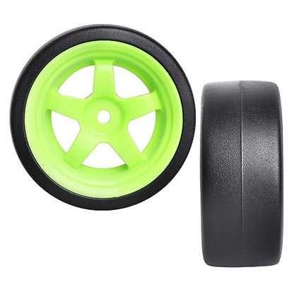 12mm Hex RC Drift Car Wheels and Hard Slick Tires for 1/10 Scale Traxxas HSP Redcat Tamiya HPI Kyosho On-Road Drifting Car, Set of 4