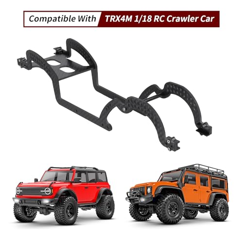 LCG Chassis Kit Carbon Fiber Frame with ECS securing Straps for 1/18 TRX4M Bronco Defender Crawler Car Upgrade Parts