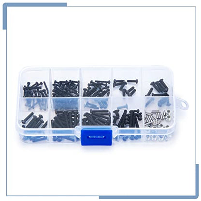 206Pcs RC Screws Kit Pins M2.5 Nuts Screw Assortment Set | For TRX4M Upgrades 1/18 Scale, RC Crawler Car, Accessories