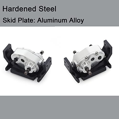 Transfer Case, 72mm Metal Transfer Gearbox Case with Skid Plate for 1/10 RC Crawler RC4WD Gelande II FJ40 G2 D110 DefenderTF2 - color: Transfer Case With Skid Plate