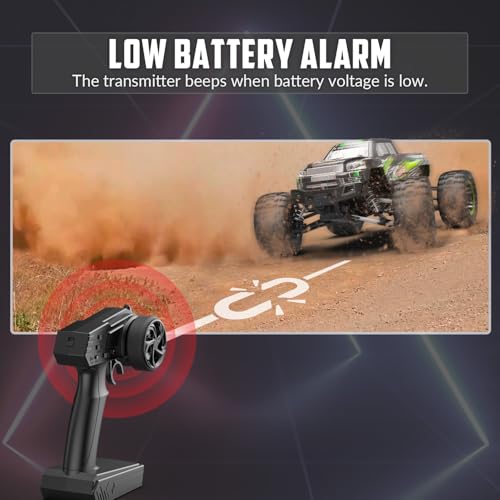 RACENT RC Truck 1:16 4x4 All Terrain RC Car 40KPH High Speed Remote Control Cars for Adults, Off-Road Monster Truck with 2.4Ghz Radio Control, 2 Batteries - color: Green