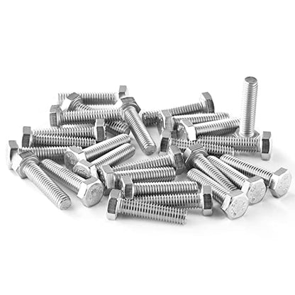 M5-0.8 x 10mm Heavy Duty Hexagon Bolts Hex Head Screws, 304 Stainless Steel, Metric Machine Fully Thread, Bright Finish, 50PCS - size: M5-0.8 x 10mm(50PCS)