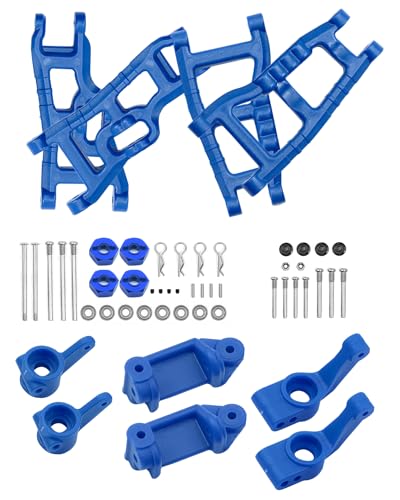 Upgrades Part for 1/10 Slash 2WD,Plastic Front Rear Suspension Arm,Caster Block,Steering Blocks,Rear Stub Axle Carriers Part Set for Slash 2WD,Navy Blue