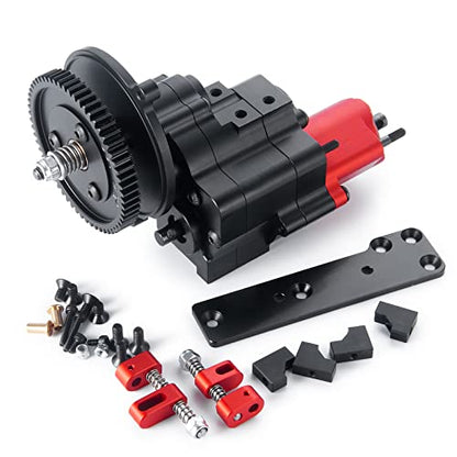 1/10 Benedict Harry 2 Speeds Metal Complete Transmission Case Gearbox with Dig Gear for 1/10 Axial SCX10 RC Crawler Car