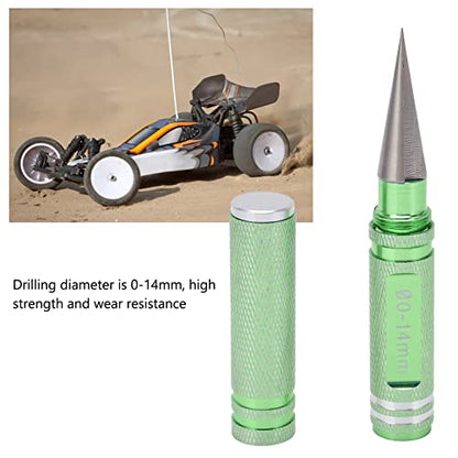 0-14mm Universal RC Reamer Hole Puncher with Aluminum Handle, Curved Scissor Drills Set for RC Car Truck Tank Drone Body Shell Mounting (Green) - color: Green