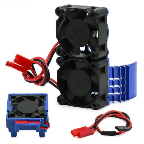ESC/Motor Cooling Fan Heatsink Set RC Parts for TRAXXAS VXL-3S Slash/Rally/Bandit/Stampede 2WD 4WD RC Car (Blue) - color: Blue
