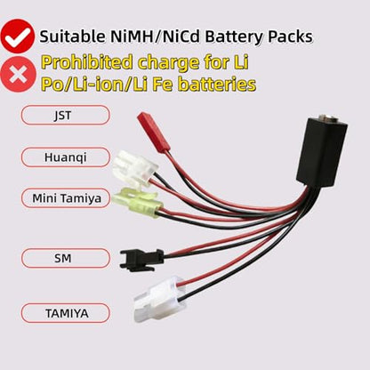 Prettyia 5 Groups of nimh Battery Chargers rc car Charger | Applicable2.4v 3.2v 4.8v 7.4v 8.4v 9.6v 10.8v 12v Fast charging Intelligent charger