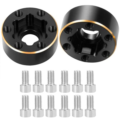 4Pcs RC Brass Weights 12mm Hex Hub Extended Adapters Widen 9mm Counterweights for 1.9inch Beadlock Wheel Rim Compatible with Axial SCX10 90046 Redcat TRX4 Gen7 D90 CC01 1/10 RC Crawler (9mm) - color: 9mm