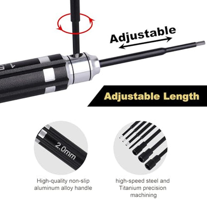 HobbyPark Mini RC Car Tools Hex Driver Set Screwdriver for TRX4M TRX4MT Axial SCX24 FCX24 FCX18 1/24 1/18 1/16 Scale Crawler Truck Buggy Rally (7-Pack)