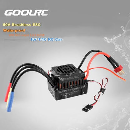 GoolRC Brushless Motor and ESC, Waterproof 3650 Series Combo, 4300KV Brushless Motor with 60A ESC Set for 1/10 RC Car, Truck, Boat Suitable for Modification Enthusiasts